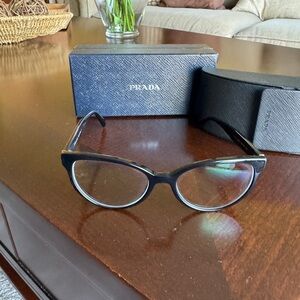 Prada Black Glasses Cat-Eye Style